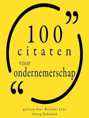 cover image of 100 citaten voor ondernemerschap